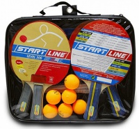 набор для настольного тенниса start line level 200 4 ракетки 6 мячей+сетка