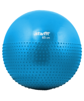 мяч гимнастический полумассажный gb-201 65 см, антивзрыв, синий