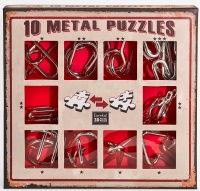 набор из 10 металлических головоломок (красный) / 10 metal puzzles red set