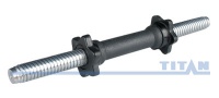 гриф гантельный titan ф26х5 мм, l-450 мм, с эргономичной пластиковой ручкой, з/г