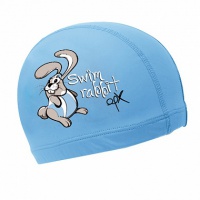 шапочка для плавания десткая swim rabbit лайкра-латекс голубой aqquatix cll 0008ob