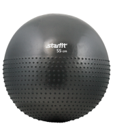 мяч гимнастический полумассажный gb-201 55 см, антивзрыв, серый