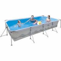 каркасный бассейн 300х207х70см jilong rectangular steel frame pools, серый