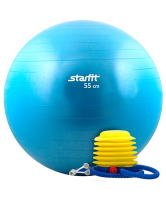 мяч гимнастический gb-102 с насосом 55 см, антивзрыв, синий