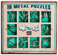 набор из 10 металлических головоломок (зеленый) / 10 metal puzzles green set